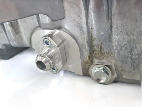 (image for) VW / Audi 1.8T 2.0T FSI & 1.9 TDI Oil Drain Line Adapter Flange - AN10