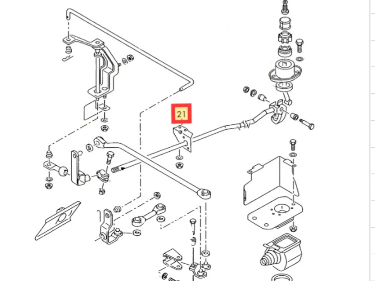 VW MK1 gear shift linkage diagram