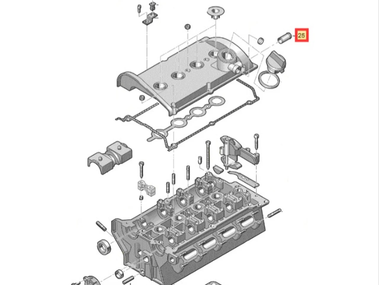 VW Audi 1.8T 20V valve cover diagram