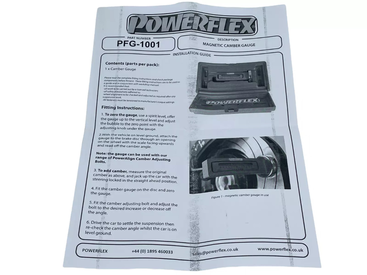 Powerflex gauge PFG-1001 instructions