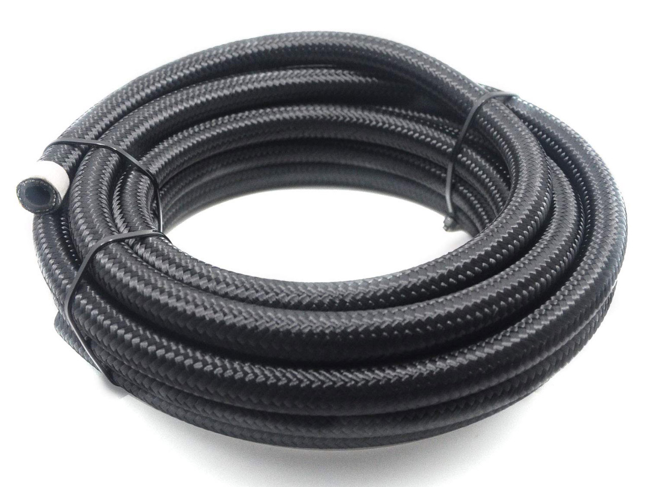 4AN black braided Nylon fuel hose