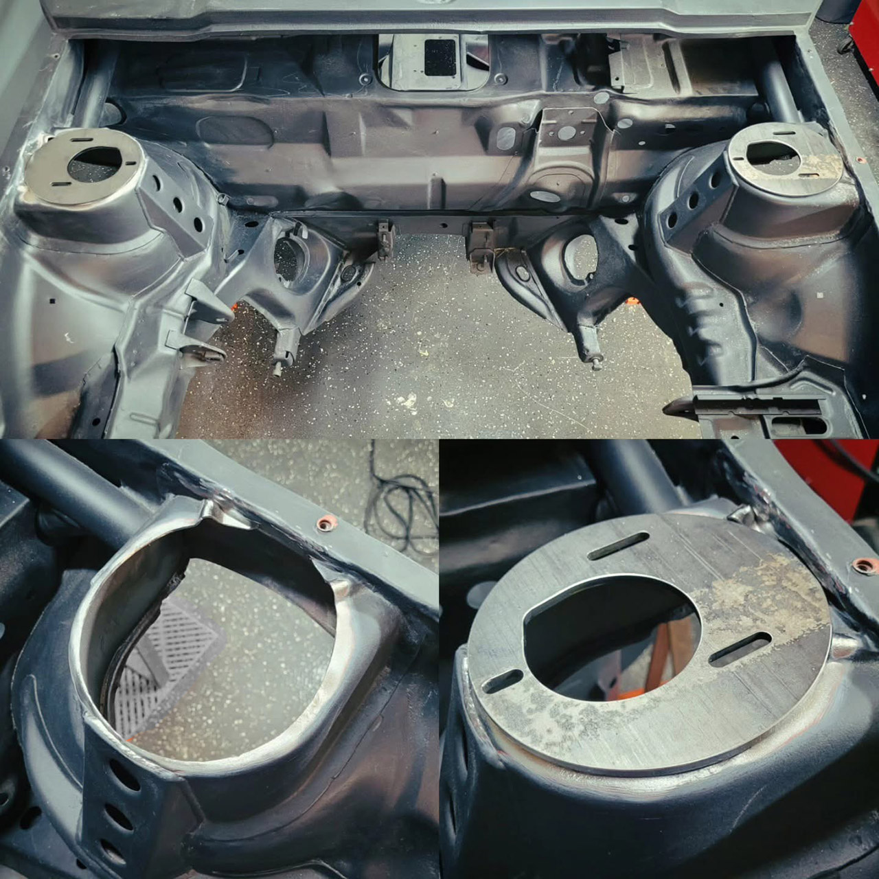 VW Mk1 strut towers camber plates