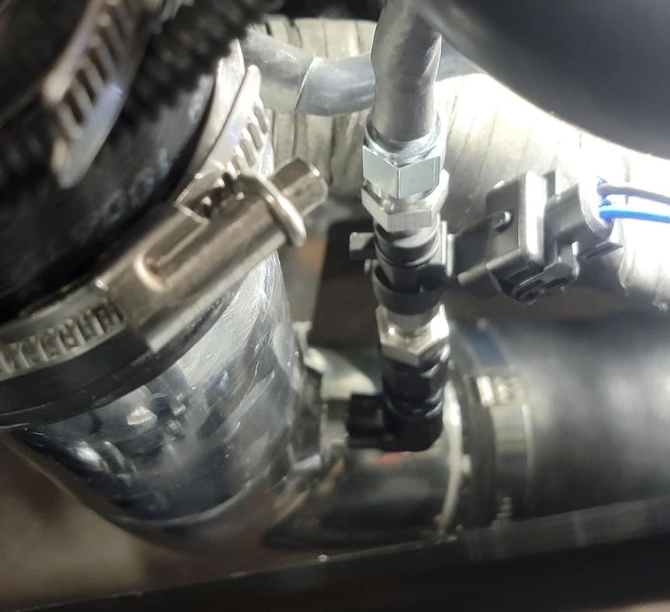 USRT RACE Valve positioned for air cooling after intercooler